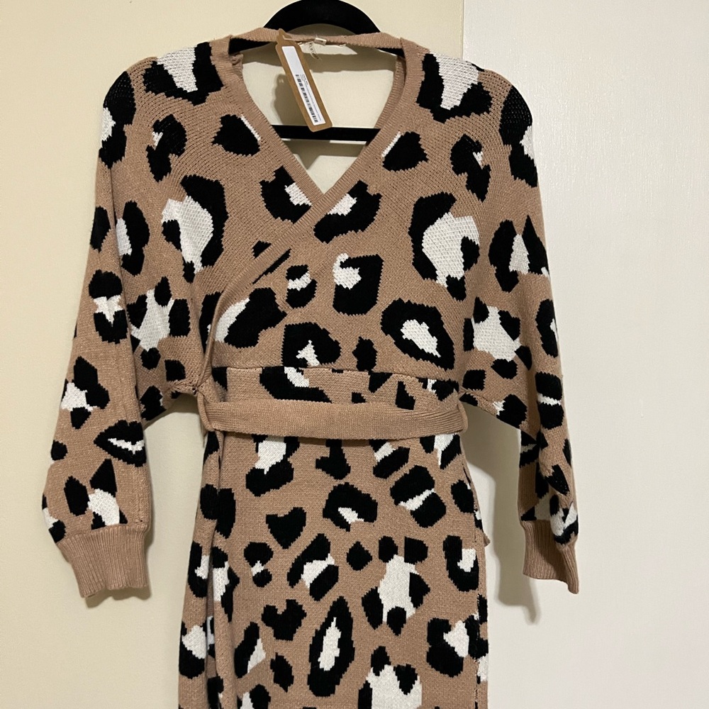 Cheetah sweater dress